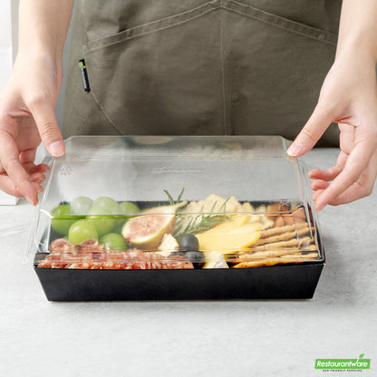 Wholesale Restaurantware Matsuri Vision Clear Plastic Lid - Fits Large Sushi Tray- Bulk