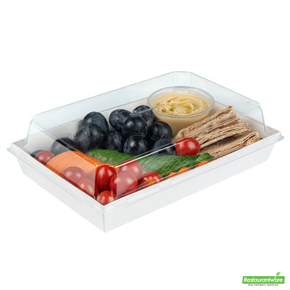 Wholesale Restaurantware Matsuri Vision Clear Plastic Lid - Fits Large Sushi Tray- Bulk