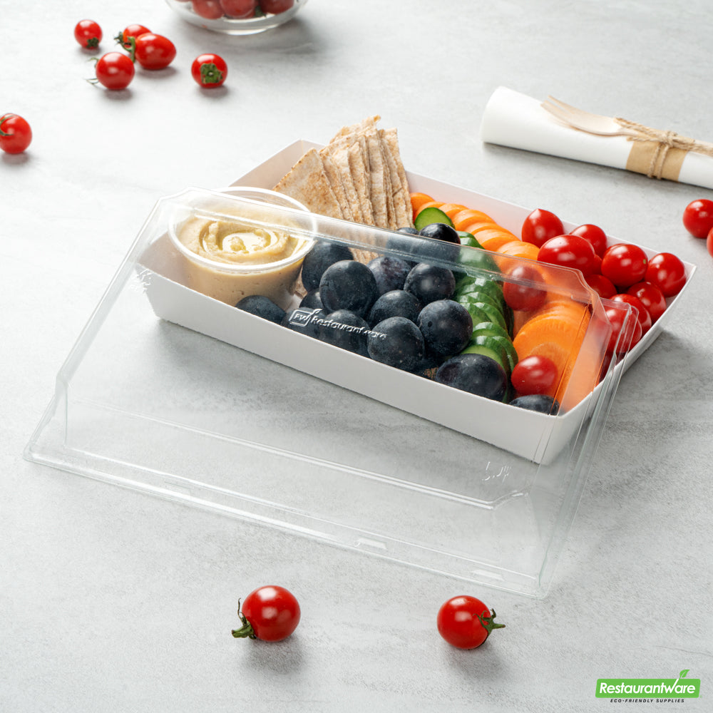 Wholesale Restaurantware Matsuri Vision Clear Plastic Lid - Fits Large Sushi Tray- Bulk