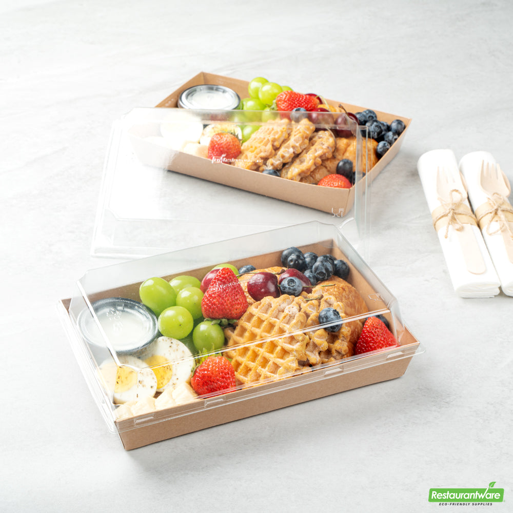 Wholesale Restaurantware Matsuri Vision Clear Plastic Lid - Fits Large Sushi Tray- Bulk