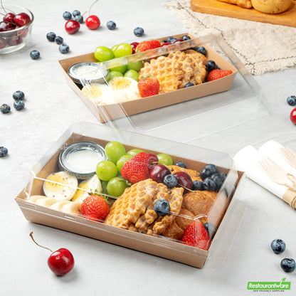 Wholesale Restaurantware Matsuri Vision Clear Plastic Lid - Fits Large Sushi Tray- Bulk