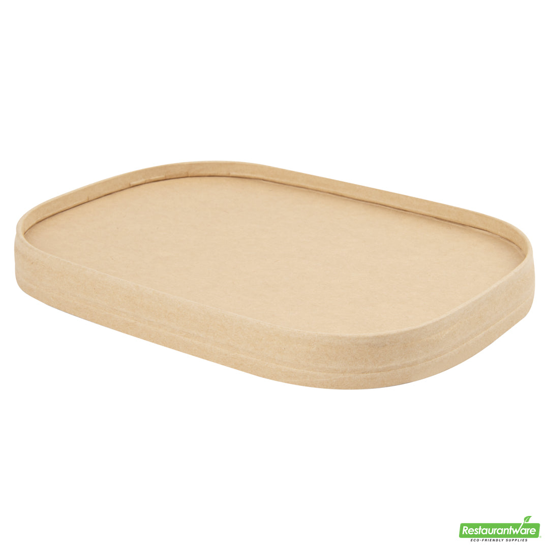 Wholesale Restaurantware Bio Tek Oval Kraft Paper Lid - Fits Serving Container- Bulk