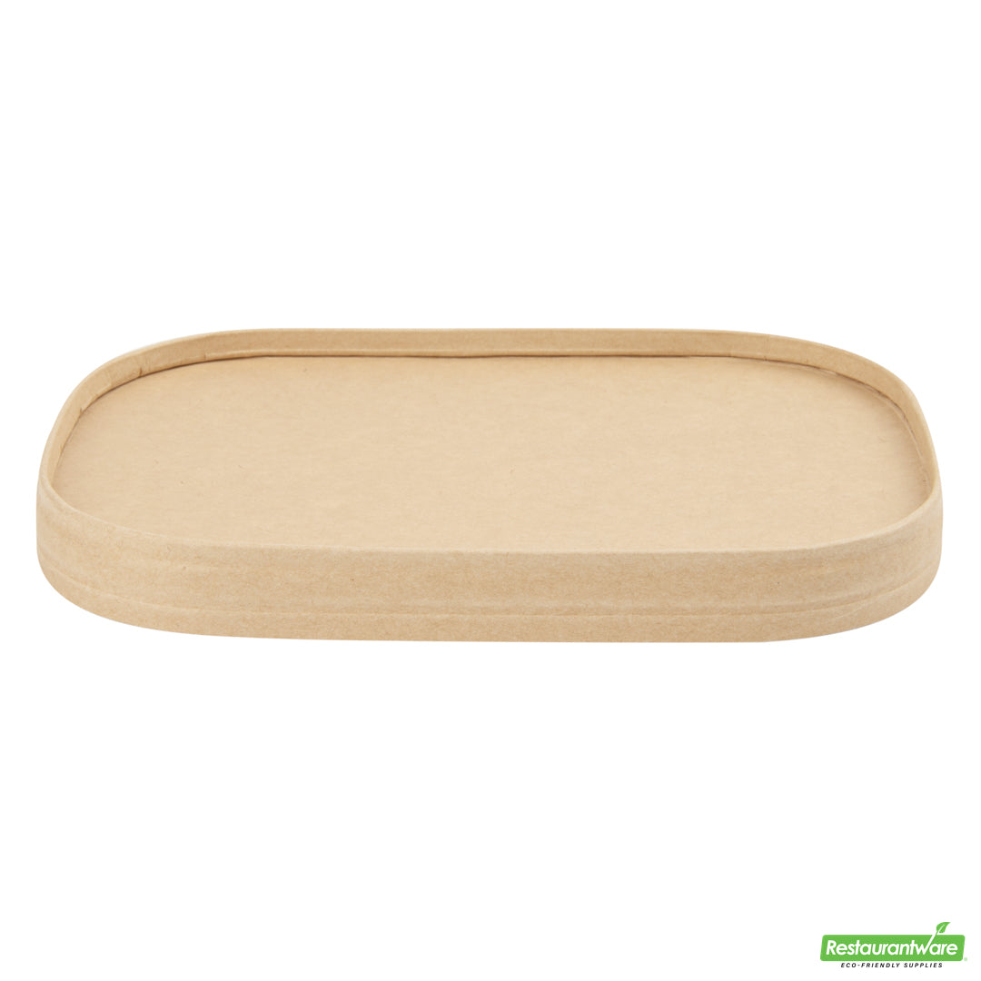 Wholesale Restaurantware Bio Tek Oval Kraft Paper Lid - Fits Serving Container- Bulk