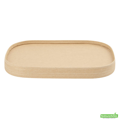 Wholesale Restaurantware Bio Tek Oval Kraft Paper Lid - Fits Serving Container- Bulk