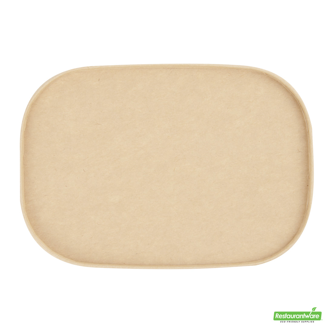 Wholesale Restaurantware Bio Tek Oval Kraft Paper Lid - Fits Serving Container- Bulk