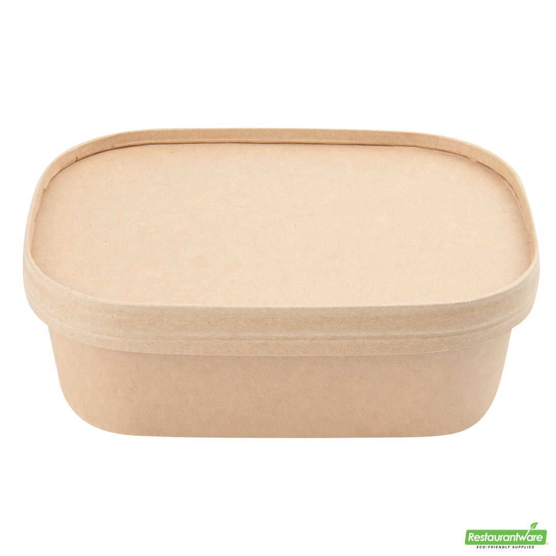 Wholesale Restaurantware Bio Tek Oval Kraft Paper Lid - Fits Serving Container- Bulk