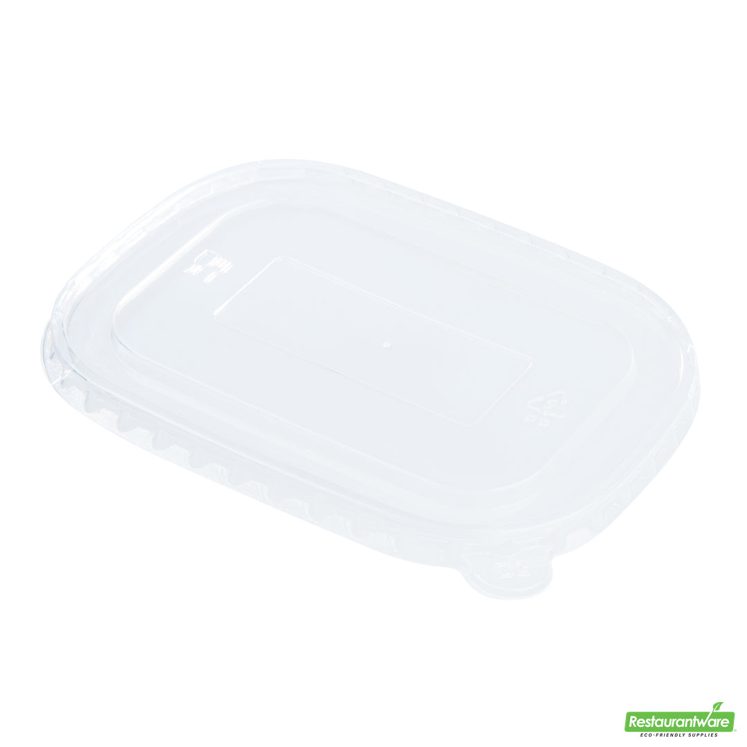 Wholesale Restaurantware Bio Tek Oval Clear Plastic Lid - Fits Serving Container- Bulk
