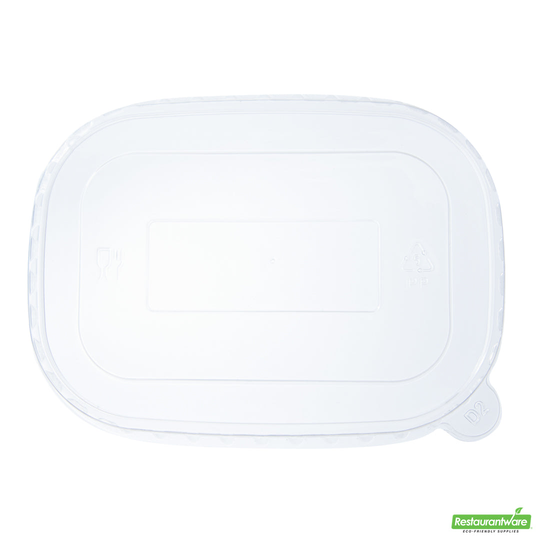 Wholesale Restaurantware Bio Tek Oval Clear Plastic Lid - Fits Serving Container- Bulk
