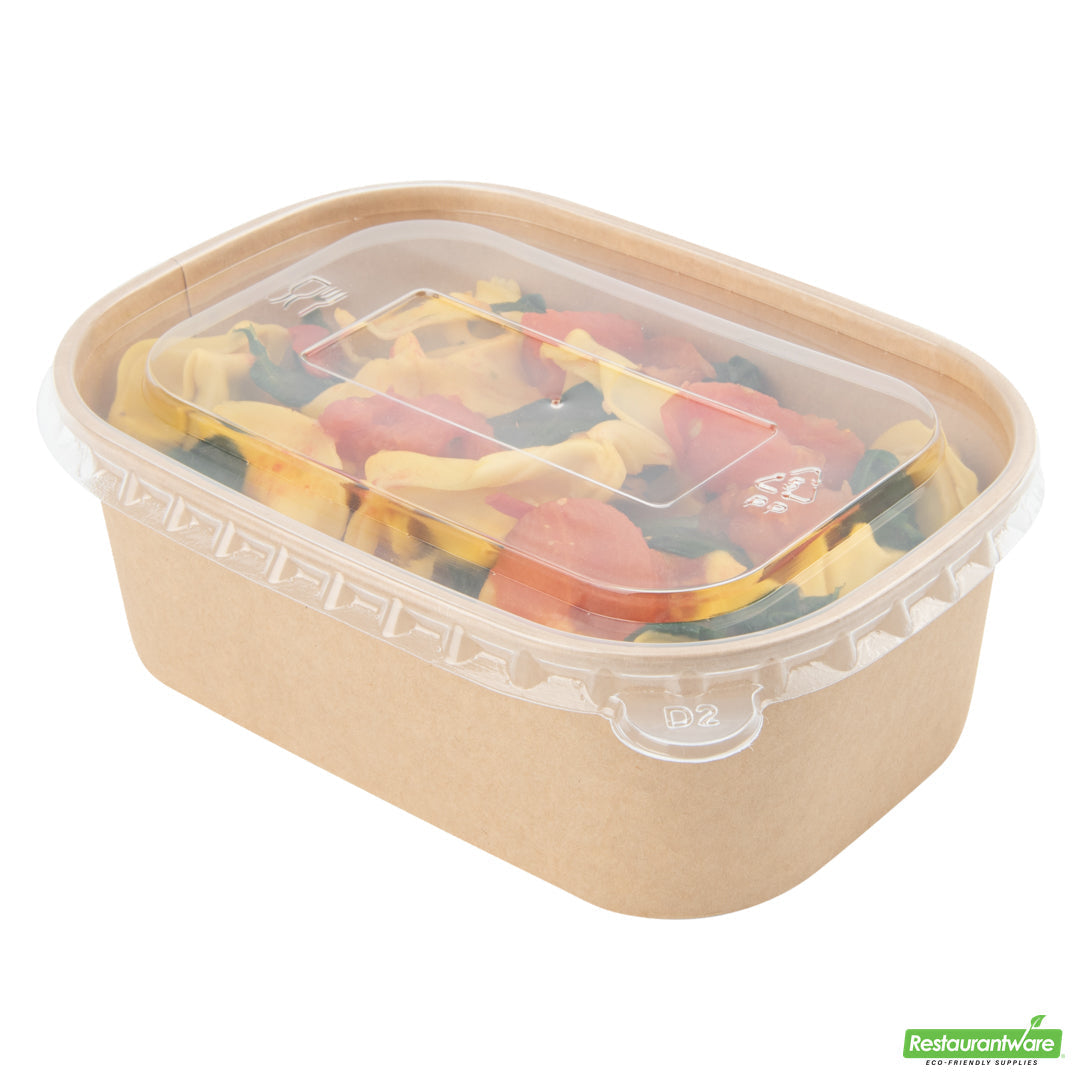 Wholesale Restaurantware Bio Tek Oval Clear Plastic Lid - Fits Serving Container- Bulk