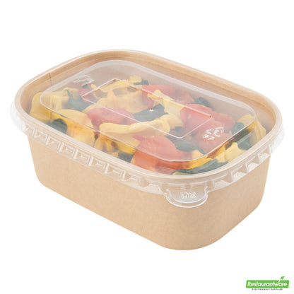 Wholesale Restaurantware Bio Tek Oval Clear Plastic Lid - Fits Serving Container- Bulk