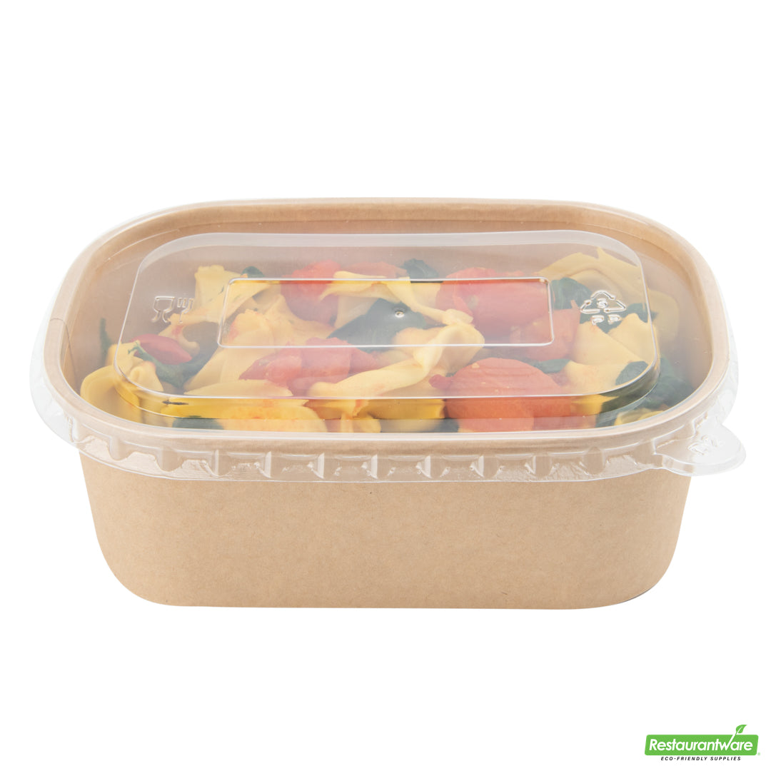 Wholesale Restaurantware Bio Tek Oval Clear Plastic Lid - Fits Serving Container- Bulk