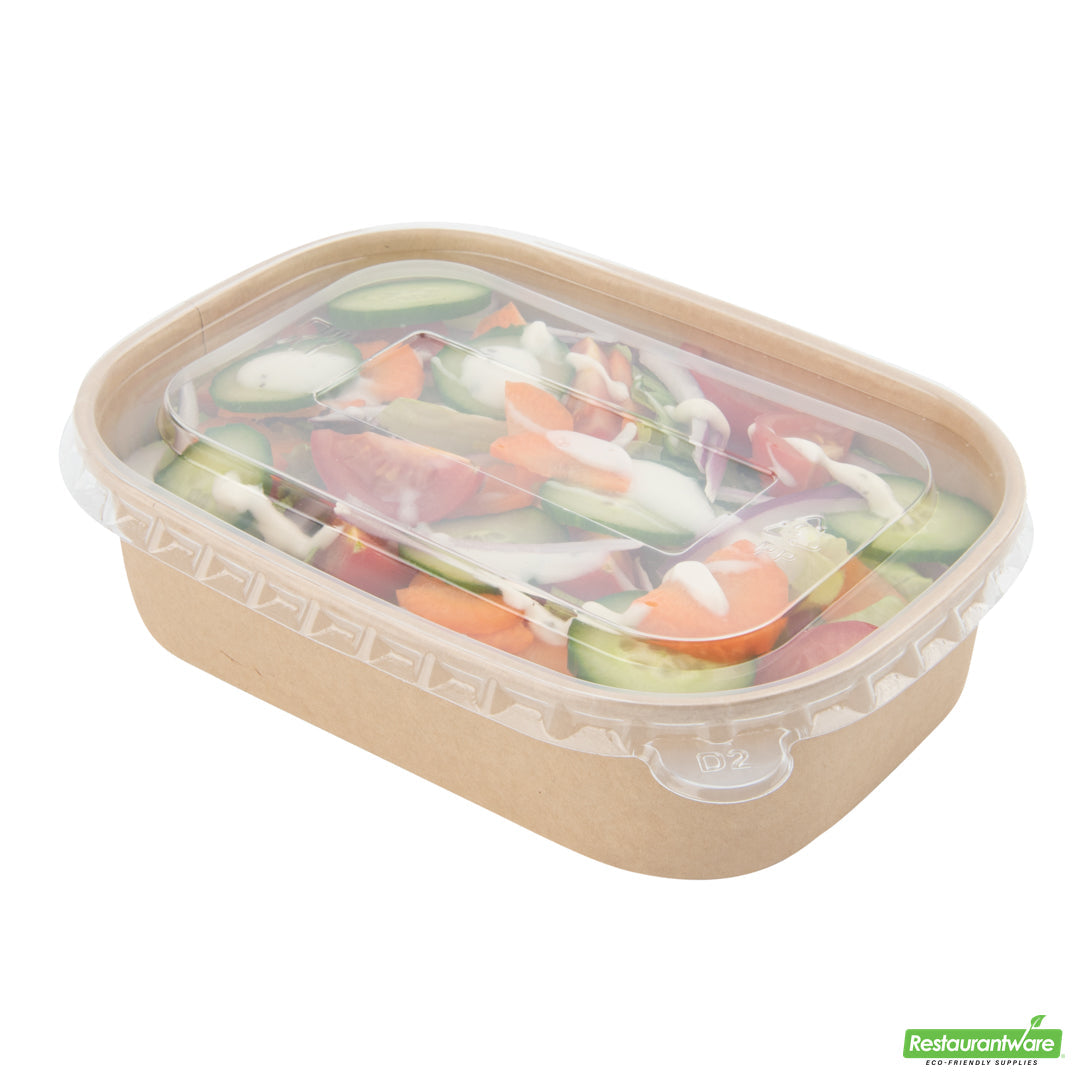 Wholesale Restaurantware Bio Tek Oval Clear Plastic Lid - Fits Serving Container- Bulk