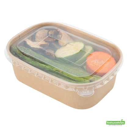 Wholesale Restaurantware Bio Tek Oval Clear Plastic Lid - Fits Serving Container- Bulk