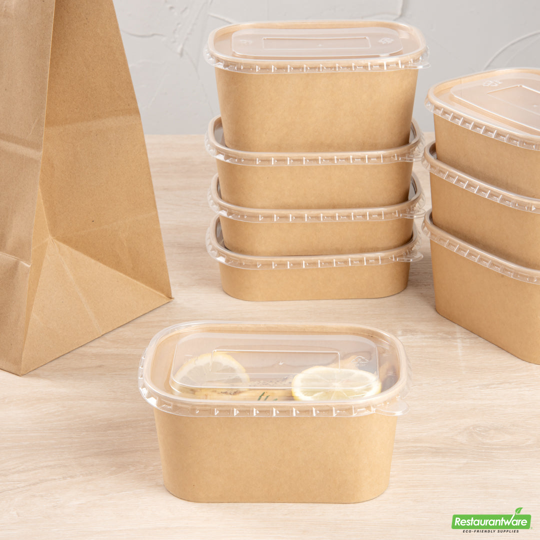 Wholesale Restaurantware Bio Tek Oval Clear Plastic Lid - Fits Serving Container- Bulk