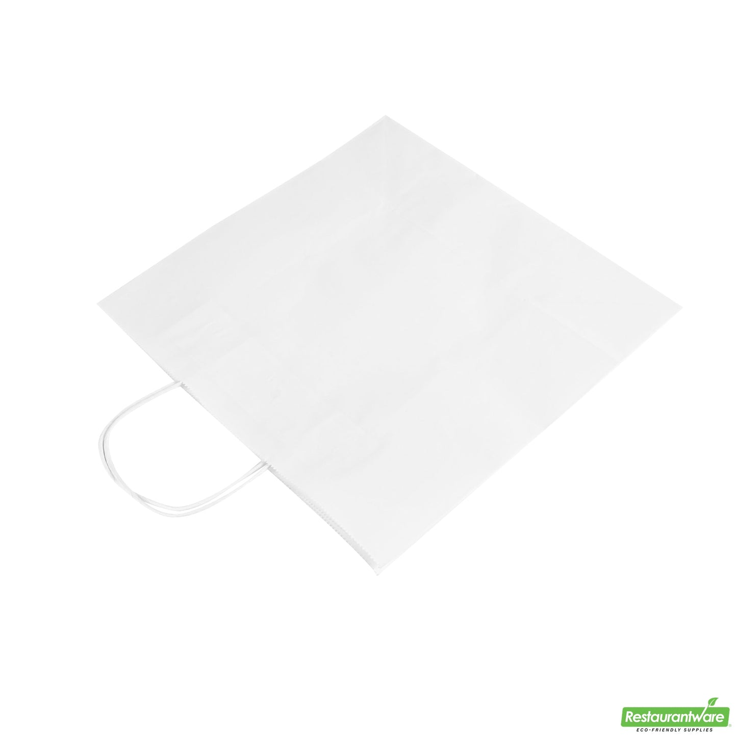 Wholesale Restaurantware Saving Nature White Paper Retail Bag - with Handles - 12 1/2" X 6 1/4" X 12 1/4" - 100 Count Box- Bulk
