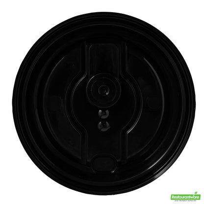 Wholesale Restaurantware Restpresso Black Plastic 2-in-1 Straw or Sippy Coffee Cup Lid - with Detachable Double Plug, Fits 8, 12, 16 and 20 oz- Bulk