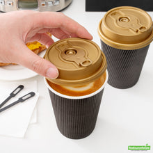 Wholesale Restaurantware Restpresso Gold Plastic 2-in-1 Straw or Sippy Coffee Cup Lid - with Detachable Double Plug, Fits 8, 12, 16 and 20 oz- Bulk