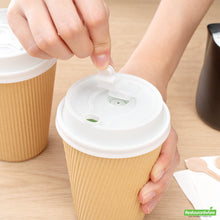Wholesale Restaurantware Restpresso White Plastic 2-in-1 Straw or Sippy Coffee Cup Lid - with Detachable Double Plug, Fits 8, 12, 16 and 20 oz- Bulk