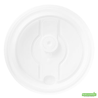 Wholesale Restaurantware Restpresso White Plastic 2-in-1 Straw or Sippy Coffee Cup Lid - with Detachable Double Plug, Fits 8, 12, 16 and 20 oz- Bulk