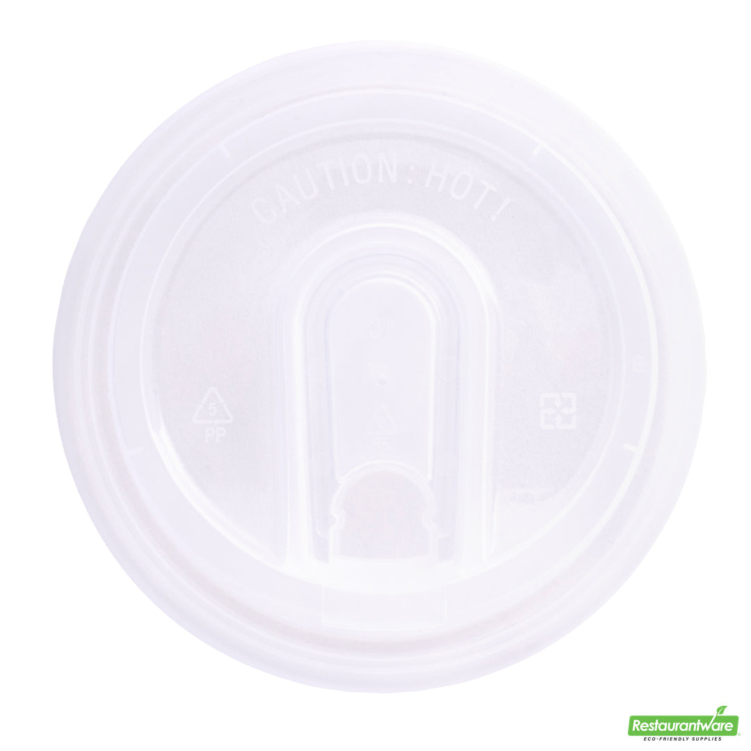 Wholesale Restaurantware Restpresso Clear Plastic Coffee Cup Lid - with Detachable Plug, Fits 8, 12, 16 and 20 Oz- Bulk