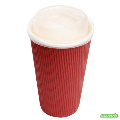 Wholesale Restaurantware Restpresso Clear Plastic Coffee Cup Lid - with Detachable Plug, Fits 8, 12, 16 and 20 Oz- Bulk