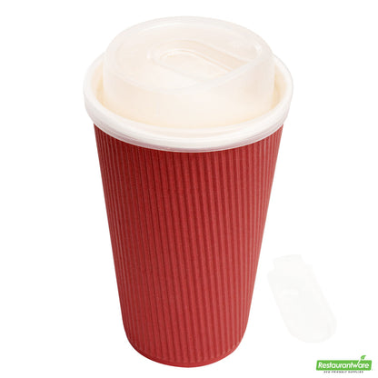Wholesale Restaurantware Restpresso Clear Plastic Coffee Cup Lid - with Detachable Plug, Fits 8, 12, 16 and 20 Oz- Bulk