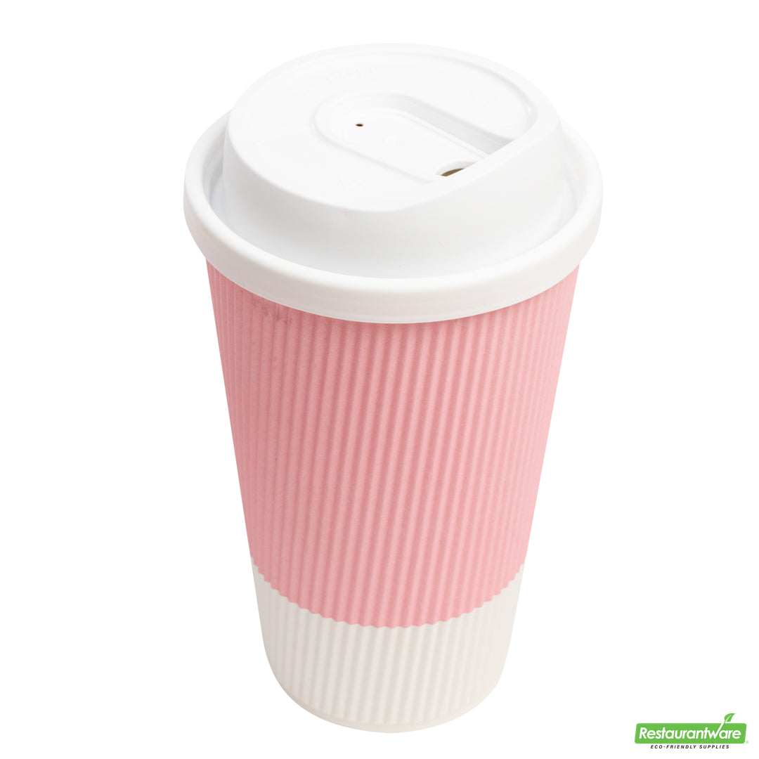 Wholesale Restaurantware Restpresso White Plastic Coffee Cup Lid - with Detachable Plug, Fits 8, 12, 16 and 20 Oz- Bulk