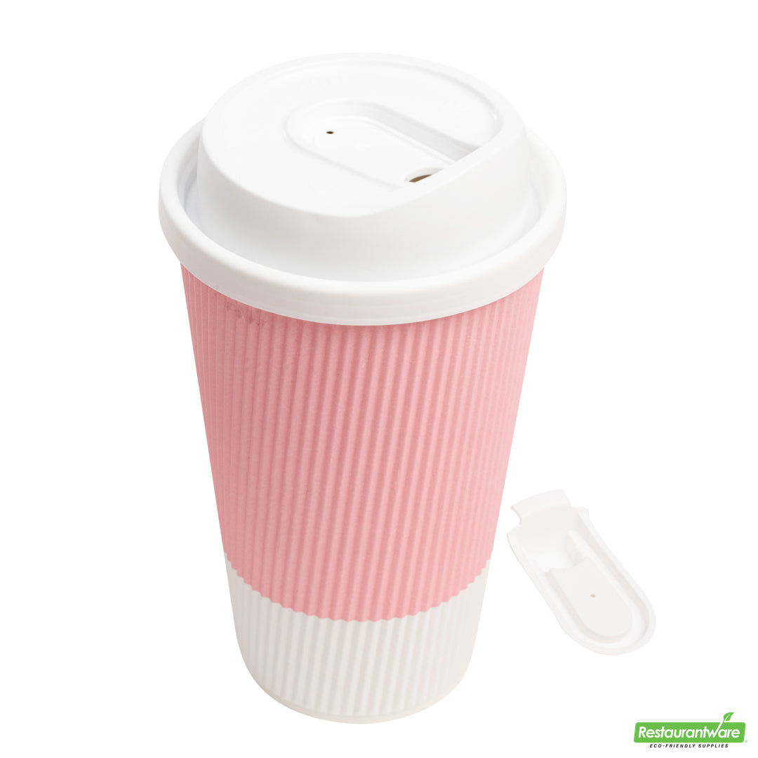 Wholesale Restaurantware Restpresso White Plastic Coffee Cup Lid - with Detachable Plug, Fits 8, 12, 16 and 20 Oz- Bulk