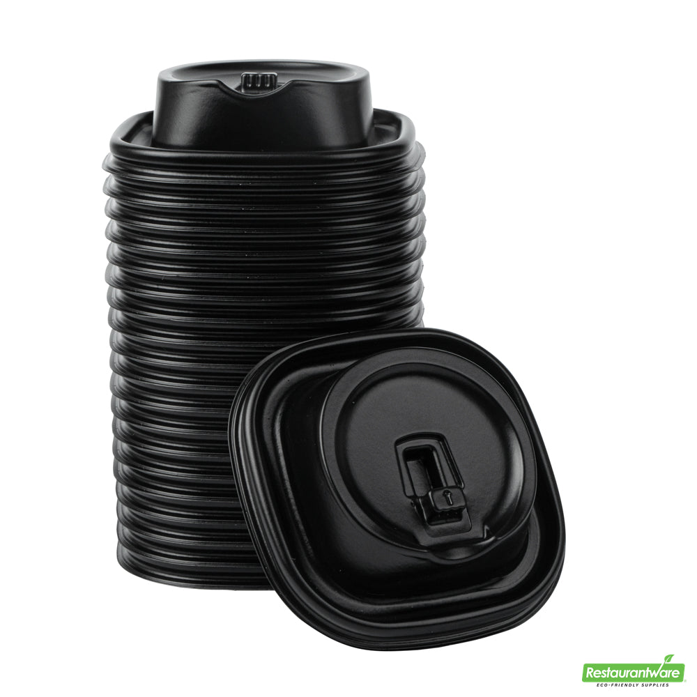 Wholesale Restaurantware Hip 2 Be Square Black Plastic Sippy Cup Lid - Fits 12, 16 and 22 oz- Bulk