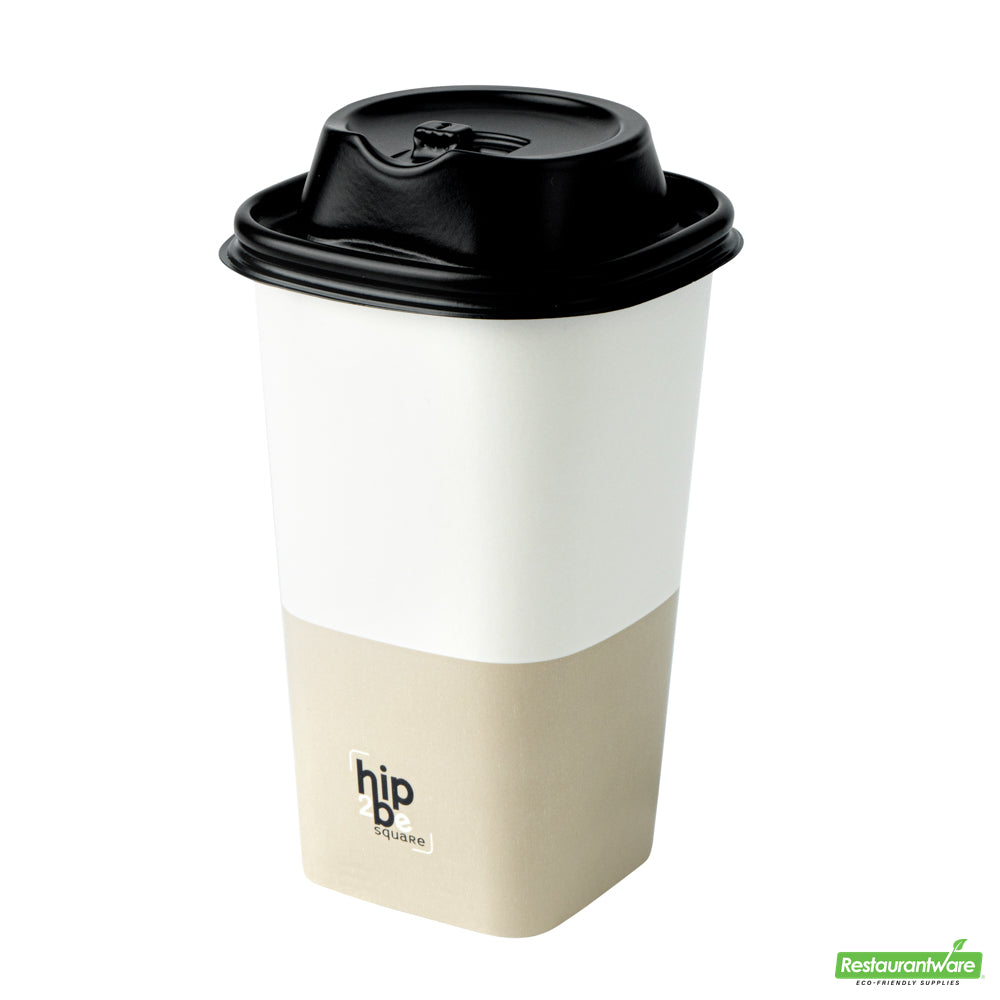 Wholesale Restaurantware Hip 2 Be Square Black Plastic Sippy Cup Lid - Fits 12, 16 and 22 oz- Bulk