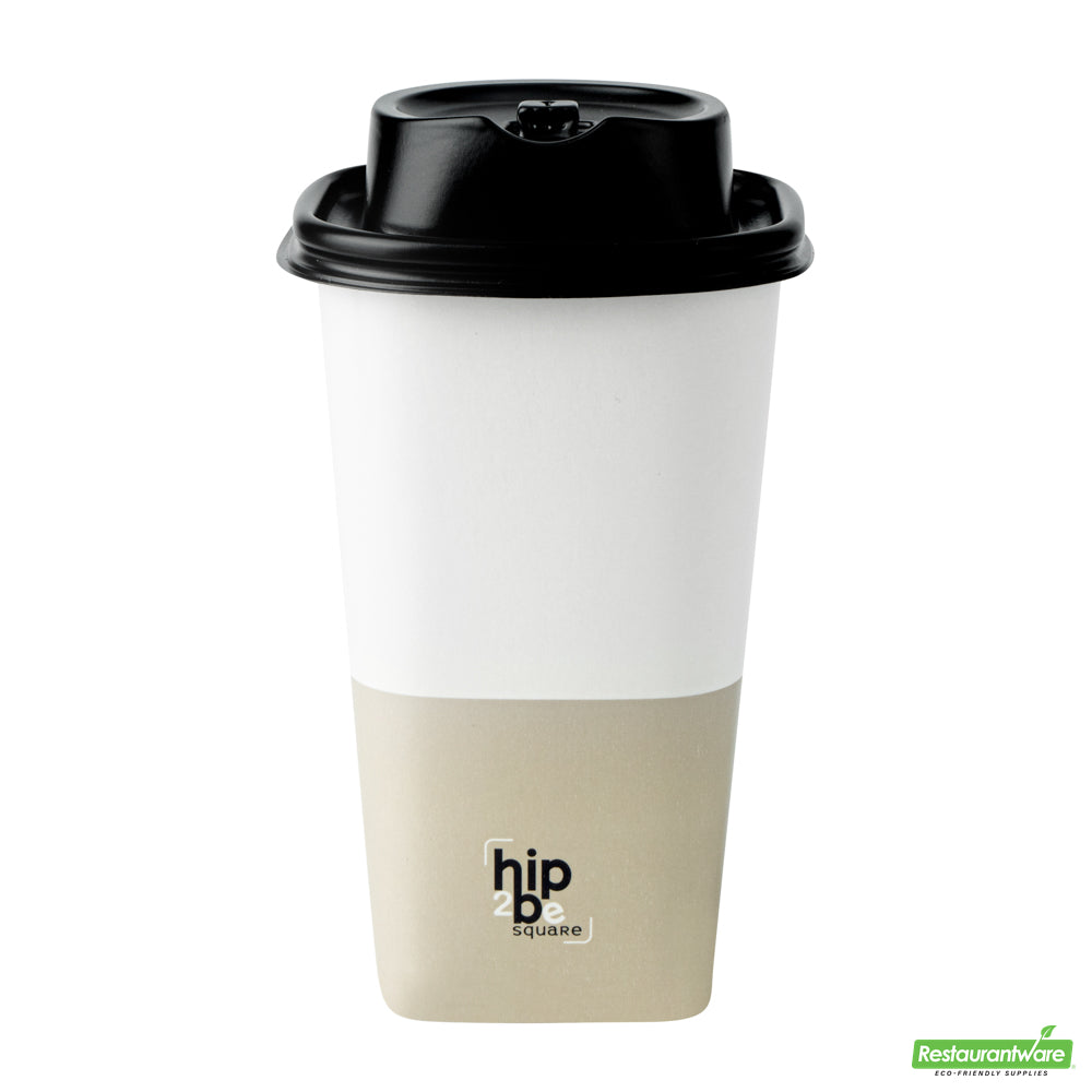 Wholesale Restaurantware Hip 2 Be Square Black Plastic Sippy Cup Lid - Fits 12, 16 and 22 oz- Bulk