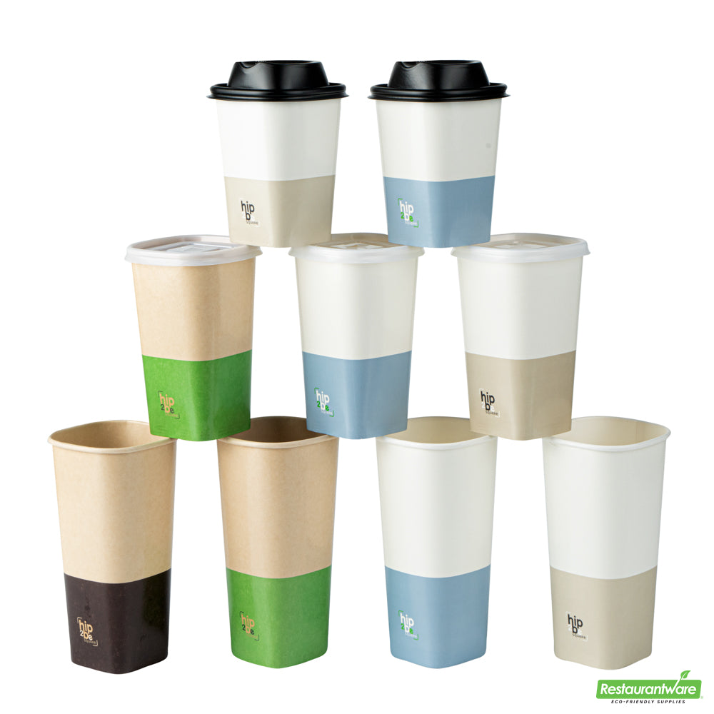 Wholesale Restaurantware Hip 2 Be Square Black Plastic Sippy Cup Lid - Fits 12, 16 and 22 oz- Bulk