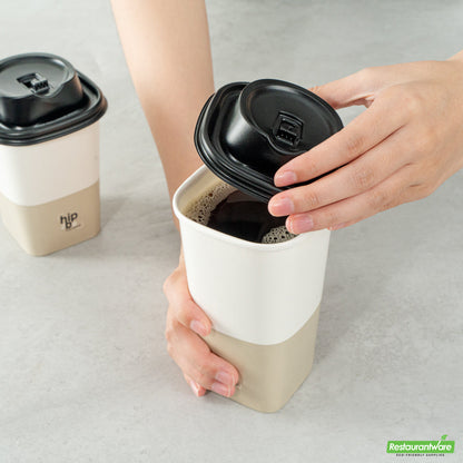 Wholesale Restaurantware Hip 2 Be Square Black Plastic Sippy Cup Lid - Fits 12, 16 and 22 oz- Bulk
