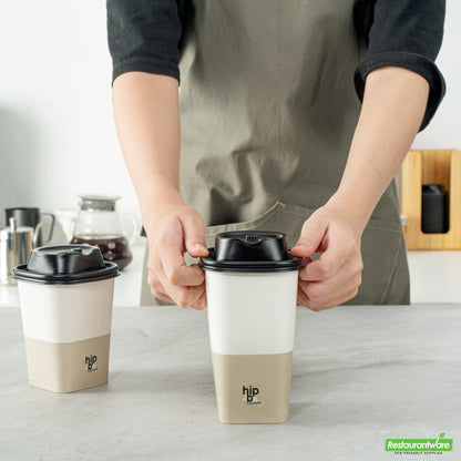 Wholesale Restaurantware Hip 2 Be Square Black Plastic Sippy Cup Lid - Fits 12, 16 and 22 oz- Bulk