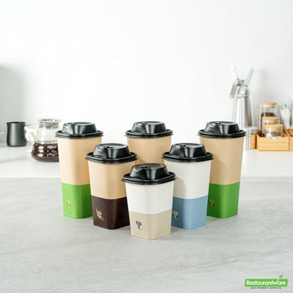 Wholesale Restaurantware Hip 2 Be Square Black Plastic Sippy Cup Lid - Fits 12, 16 and 22 oz- Bulk