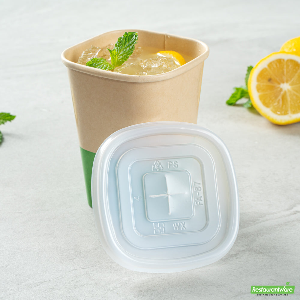 Wholesale Restaurantware Hip 2 Be Square Frosted Plastic Straw Lid - Fits 12, 16 and 22 oz- Bulk