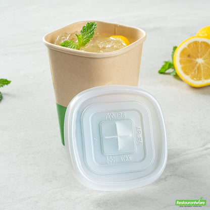 Wholesale Restaurantware Hip 2 Be Square Frosted Plastic Straw Lid - Fits 12, 16 and 22 oz- Bulk