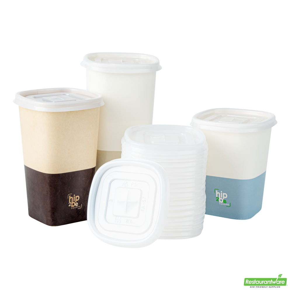 Wholesale Restaurantware Hip 2 Be Square Frosted Plastic Straw Lid - Fits 12, 16 and 22 oz- Bulk