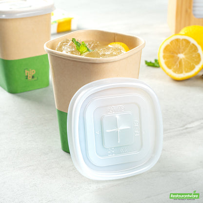 Wholesale Restaurantware Hip 2 Be Square Frosted Plastic Straw Lid - Fits 12, 16 and 22 oz- Bulk