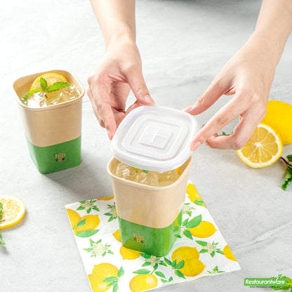 Wholesale Restaurantware Hip 2 Be Square Frosted Plastic Straw Lid - Fits 12, 16 and 22 oz- Bulk