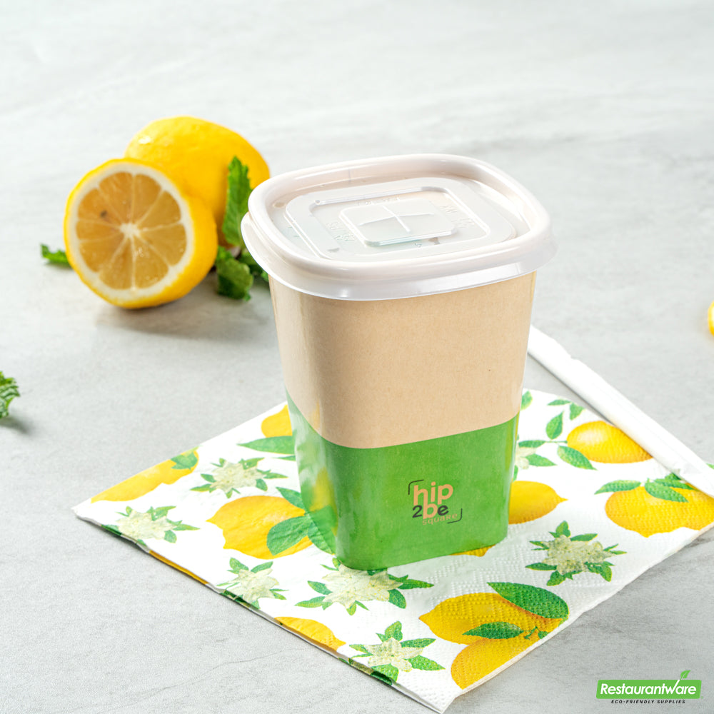 Wholesale Restaurantware Hip 2 Be Square Frosted Plastic Straw Lid - Fits 12, 16 and 22 oz- Bulk