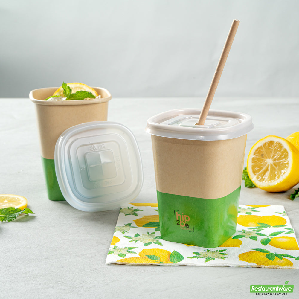 Wholesale Restaurantware Hip 2 Be Square Frosted Plastic Straw Lid - Fits 12, 16 and 22 oz- Bulk