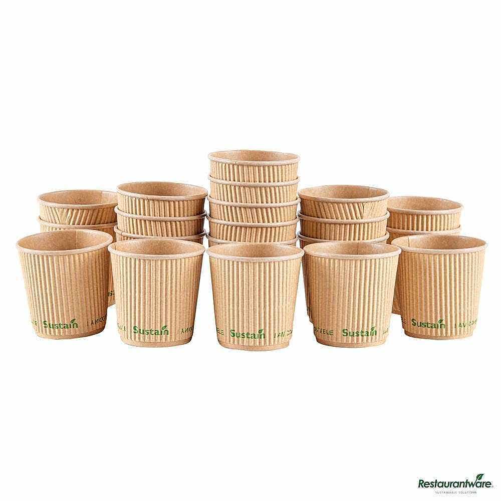 Wholesale Restaurantware Sustain 4 Oz Kraft Paper Coffee Cup 25 ct- Bulk