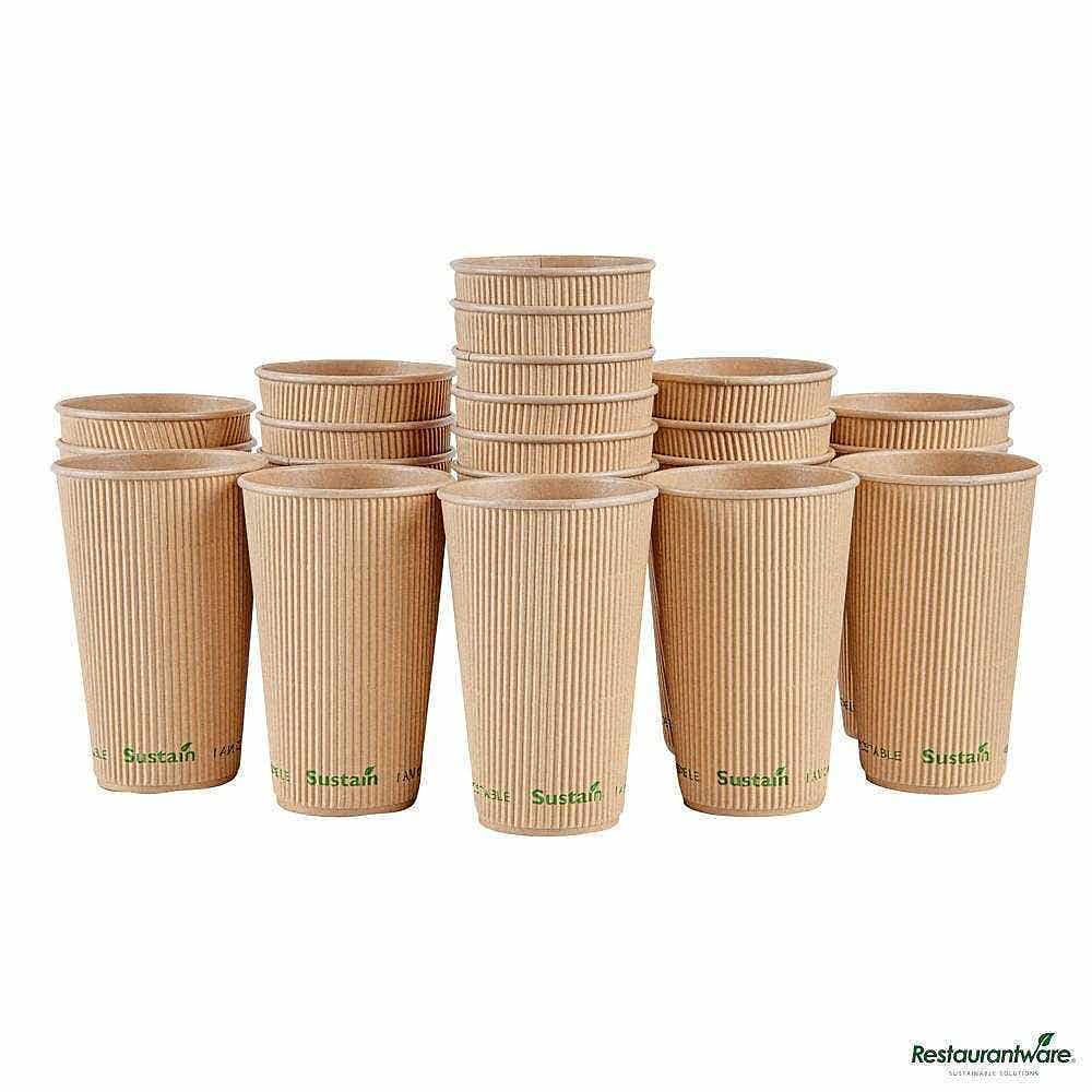 Wholesale Restaurantware Sustain 16 Oz Kraft Paper Coffee Cup 25 ct- Bulk