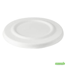 Wholesale Restaurantware Pulp Safe No PFAS Added Round White Sugarcane / Bagasse Lid - Home Compostable, Fits 15 oz Soup Cup- Bulk
