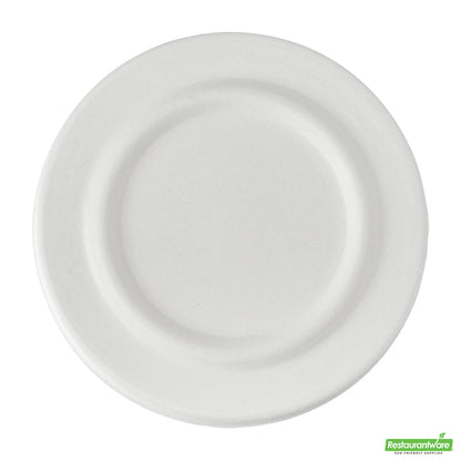 Wholesale Restaurantware Pulp Safe No PFAS Added Round White Sugarcane / Bagasse Lid - Home Compostable, Fits 15 oz Soup Cup- Bulk