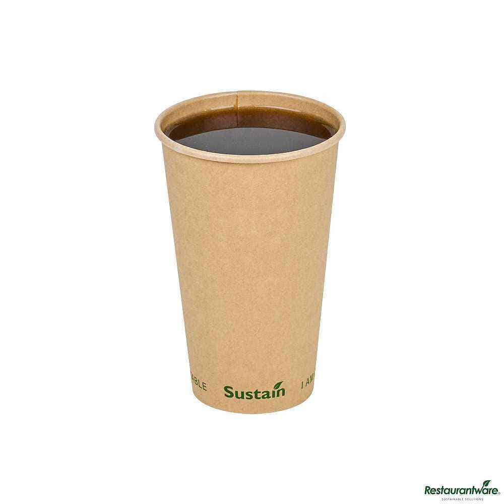 Wholesale Restaurantware Sustain 16 Oz Kraft Paper Coffee Cup 50 ct- Bulk
