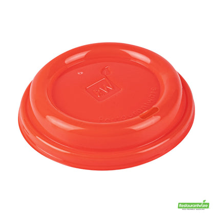 Wholesale Restaurantware Restpresso Glossy Red Plastic Coffee Cup Lid - Fits 8, 12, 16 and 20 oz- Bulk