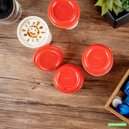 Wholesale Restaurantware Restpresso Glossy Red Plastic Coffee Cup Lid - Fits 8, 12, 16 and 20 oz- Bulk