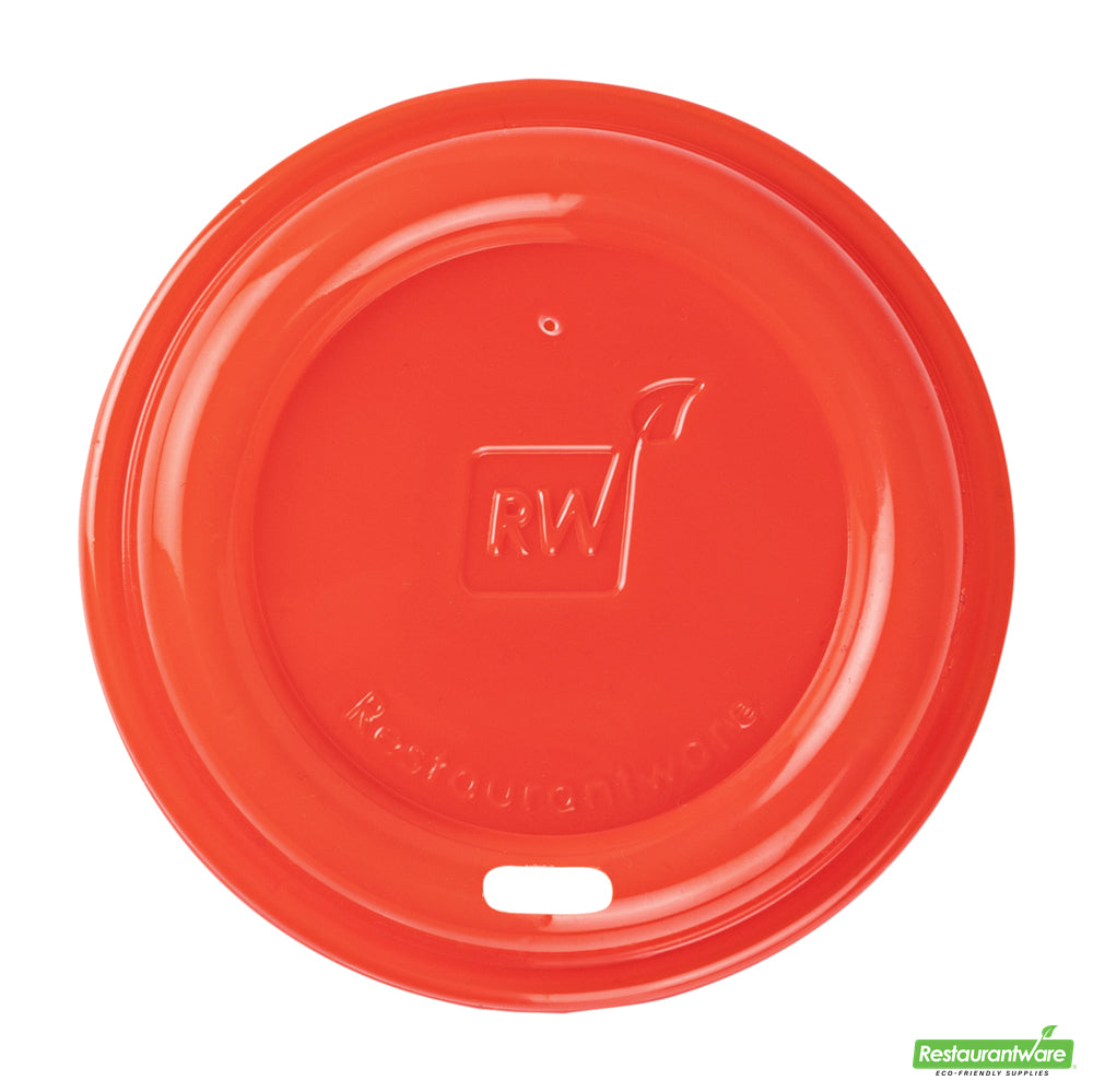 Wholesale Restaurantware Restpresso Glossy Red Plastic Coffee Cup Lid - Fits 8, 12, 16 and 20 oz- Bulk